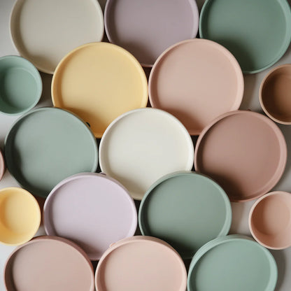 Silicon Suction Plate Classic, tradewinds (dunkelblau)