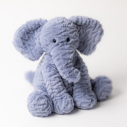 Jellycat Fuddlewuddle Elephant – grau-blauer Kuschelelefant mit weichem Fell