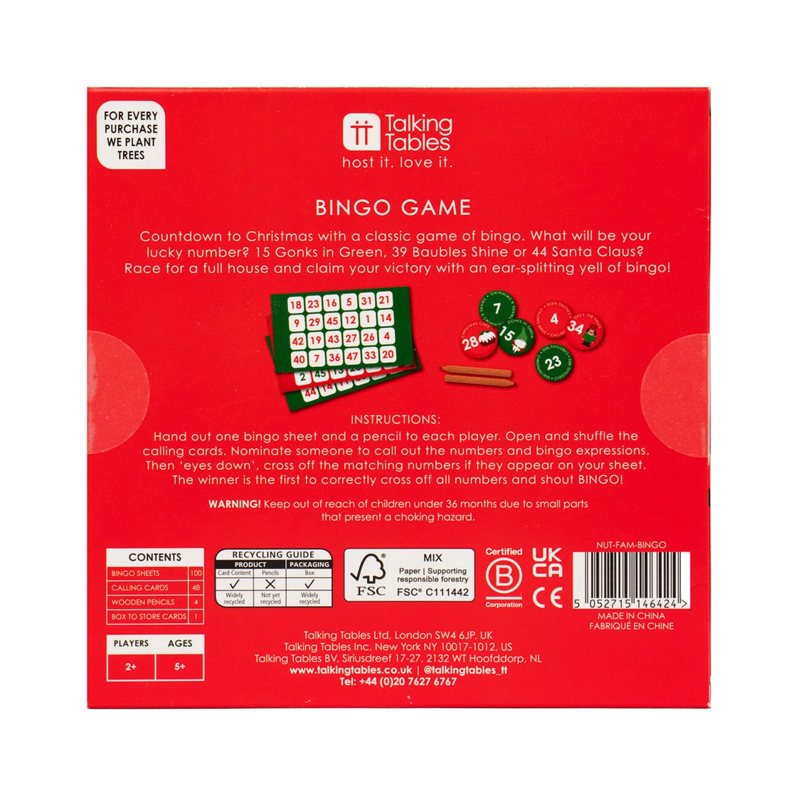 Christmas Family Bingo Game von Talking Tables