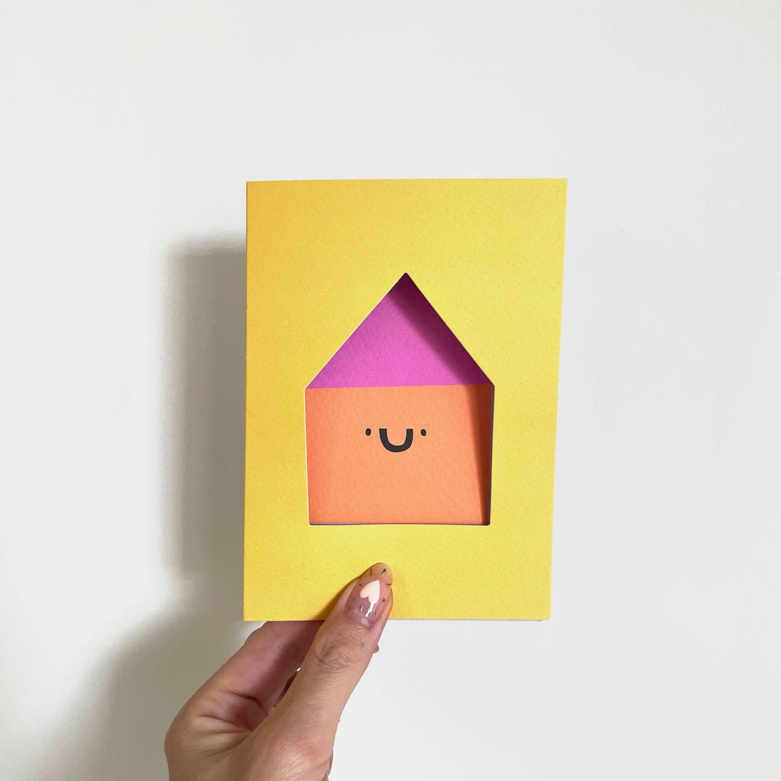 Grußkarte mit Umschlag - Haus / Wohnung gestanzt