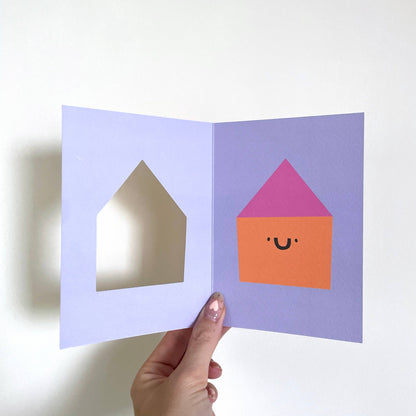 Grußkarte mit Umschlag - Haus / Wohnung gestanzt