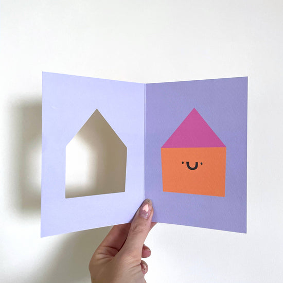 Grußkarte mit Umschlag - Haus / Wohnung gestanzt