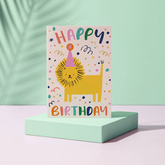 Grußkarte mit Umschlag - Happy Birthday Löwe