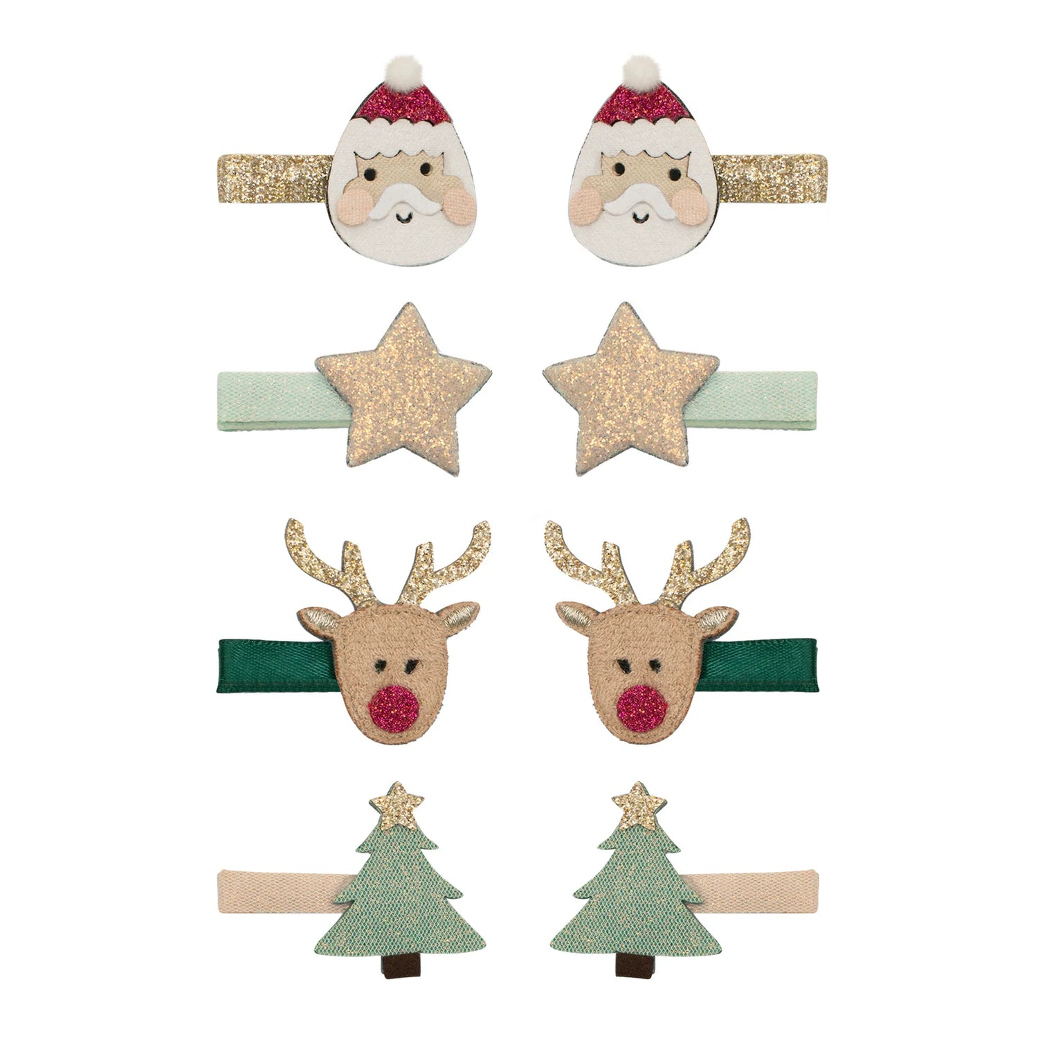 Haarspangen Santa &amp; Rudolph Mini Clips von Mimi und Lula