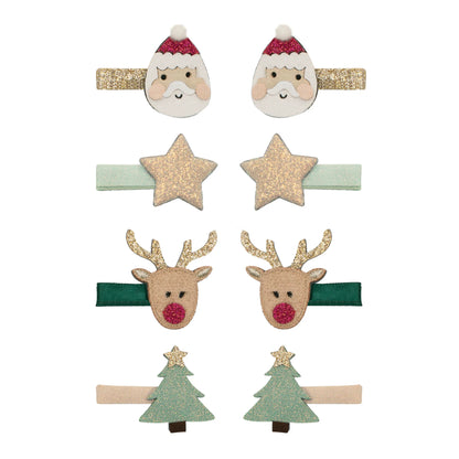 Haarspangen Santa &amp; Rudolph Mini Clips von Mimi und Lula