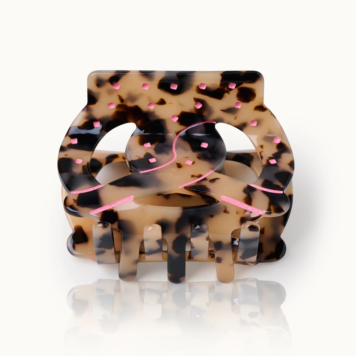 Haarklammer in Brezelform im pink-leo Design von by Vivi.