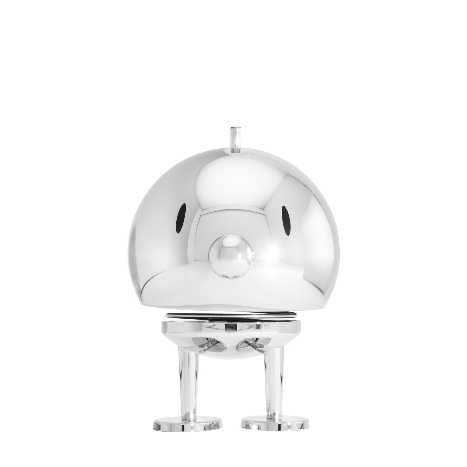 Hoptimist „Bumble“, L, Chrome – fröhliche Wackelfigur, Designfigur und kleiner Glücksbringer für Zuhause &amp; Büro