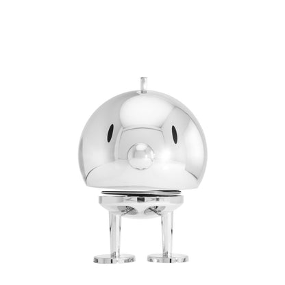 Hoptimist „Bumble“, L, Chrome – fröhliche Wackelfigur, Designfigur und kleiner Glücksbringer für Zuhause &amp; Büro