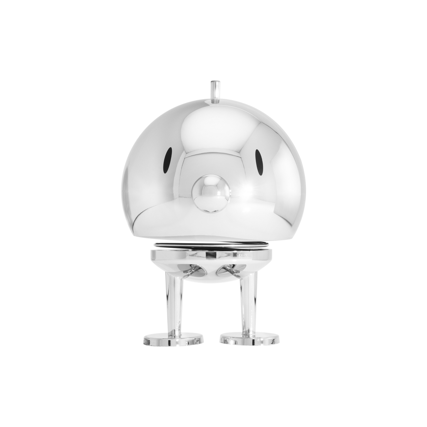 Hoptimist „Bumble“, L, Chrome – fröhliche Wackelfigur, Designfigur und kleiner Glücksbringer für Zuhause &amp; Büro