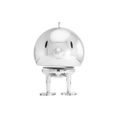 Hoptimist „Bumble“, L, Chrome – fröhliche Wackelfigur, Designfigur und kleiner Glücksbringer für Zuhause &amp; Büro