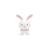 Hoptimist Bunny in Weiß, Höhe 9 cm, mit süßen Öhrchen, hüpfende Figur als Osterdeko oder kleine Aufmerksamkeit zu Ostern