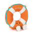 Vorderansicht: Jellycat Amuseables Lifering Kuscheltier in Form eines Rettungsrings mit fröhlichem Gesicht und kleinen Beinchen.