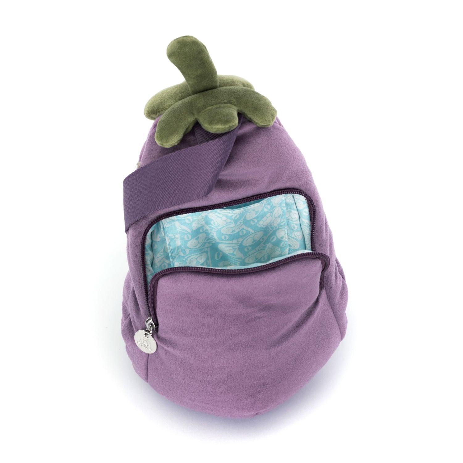Jellycat Aubergine Bum Bag / Bauchtasche aus weichem Plüsch, lässig, praktisch, zum Umhängen