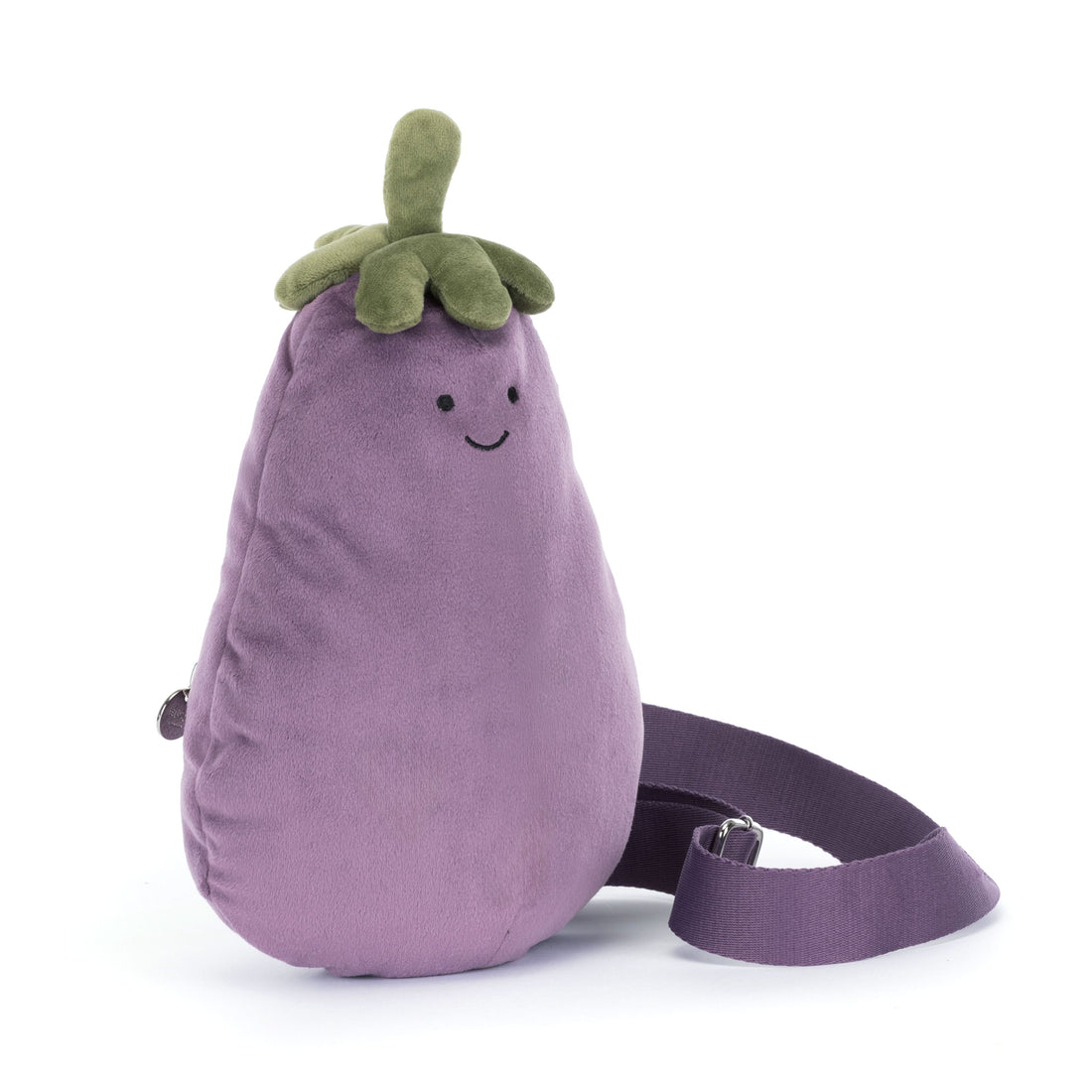 Jellycat Aubergine Bum Bag / Bauchtasche aus weichem Plüsch, lässig, praktisch, zum Umhängen