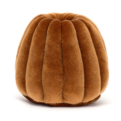 Jellycat Amuseables „Carole Canelé“, sitzendes Plüsch-Törtchen mit Vanillefüllung, karamellisierter Kruste, lächelnd, mit kleinen Füßchen