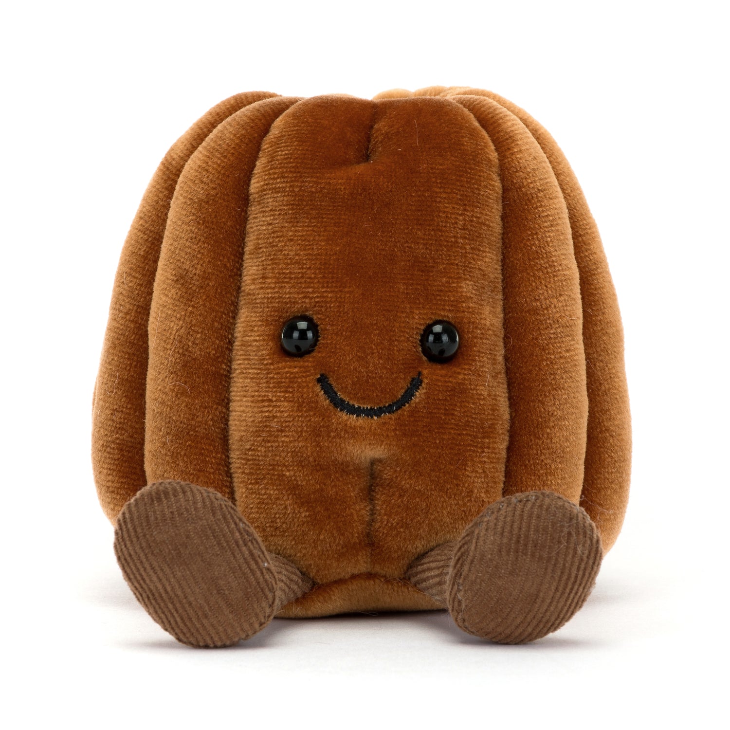 Jellycat Amuseables „Carole Canelé“, sitzendes Plüsch-Törtchen mit Vanillefüllung, karamellisierter Kruste, lächelnd, mit kleinen Füßchen