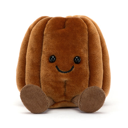 Jellycat Amuseables „Carole Canelé“, sitzendes Plüsch-Törtchen mit Vanillefüllung, karamellisierter Kruste, lächelnd, mit kleinen Füßchen