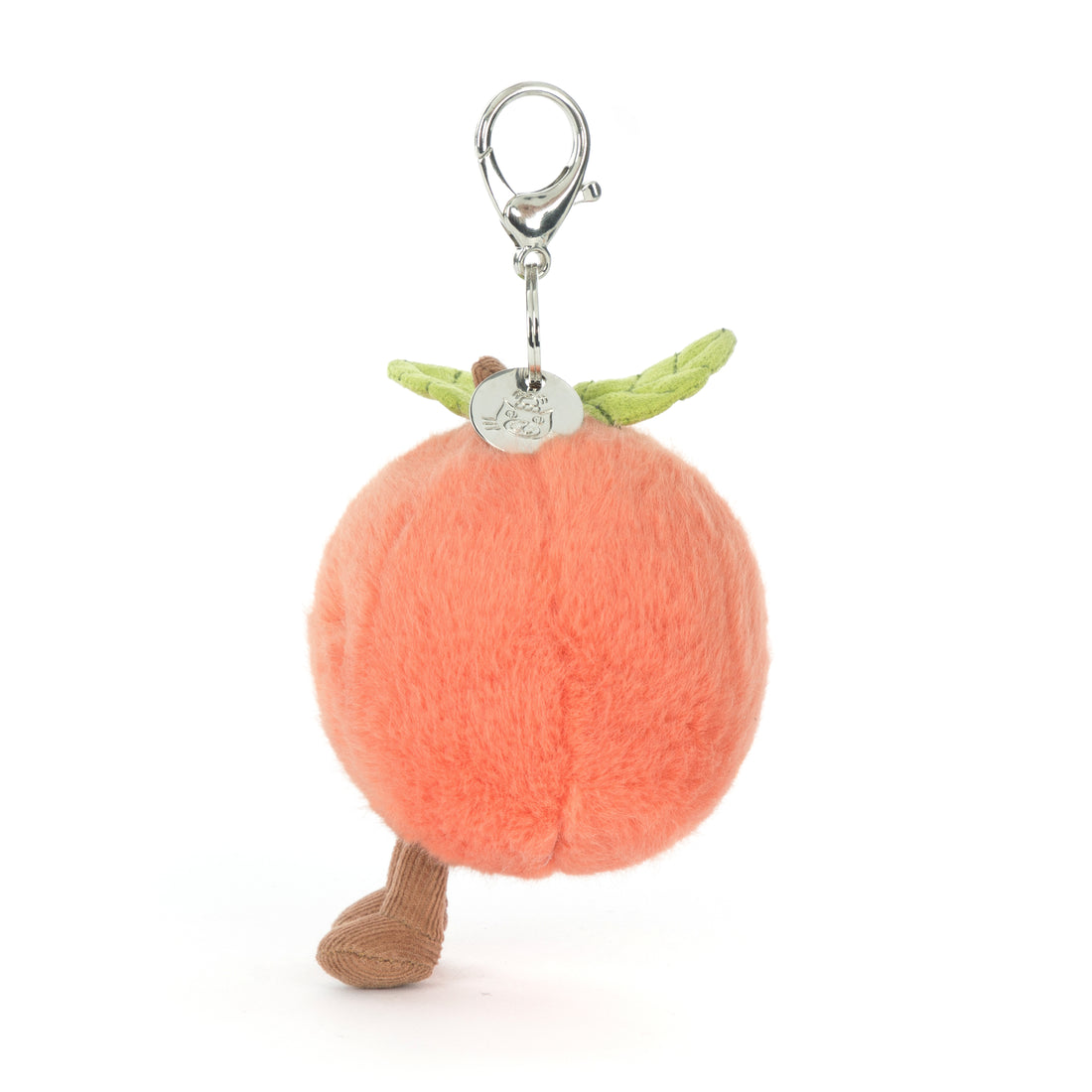 Jellycat Amuseables Peach Bag Charm, fröhlich lächelnd, kuschelig, an Schlüssel oder Tasche