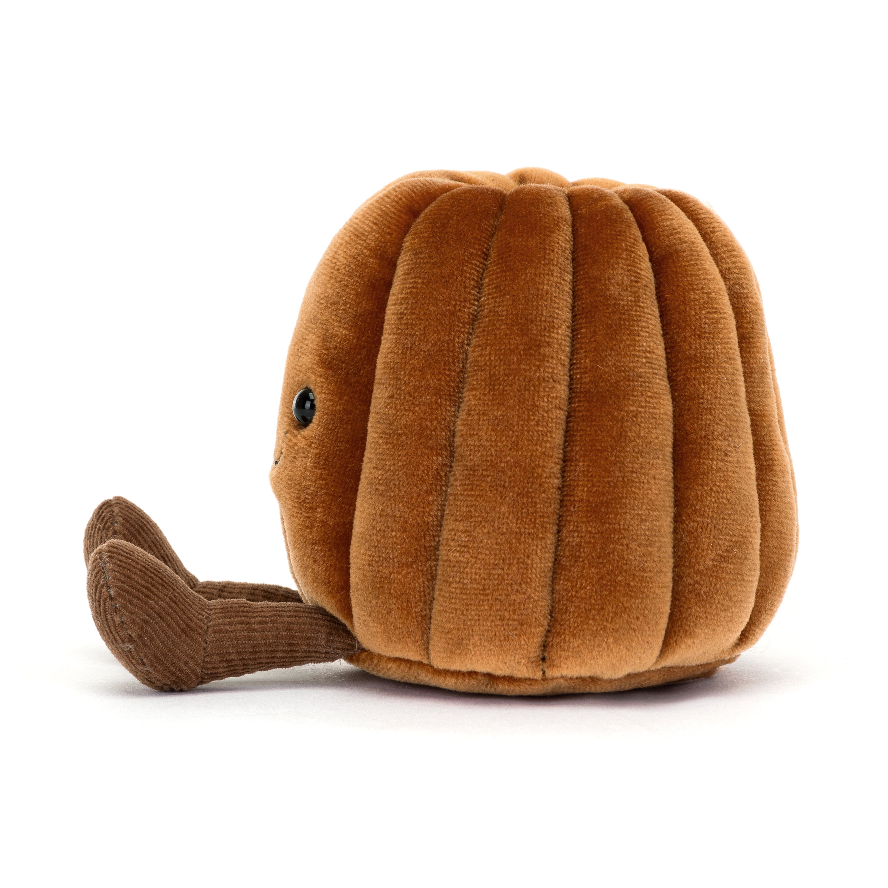 Jellycat Amuseables „Carole Canelé“, sitzendes Plüsch-Törtchen mit Vanillefüllung, karamellisierter Kruste, lächelnd, mit kleinen Füßchen