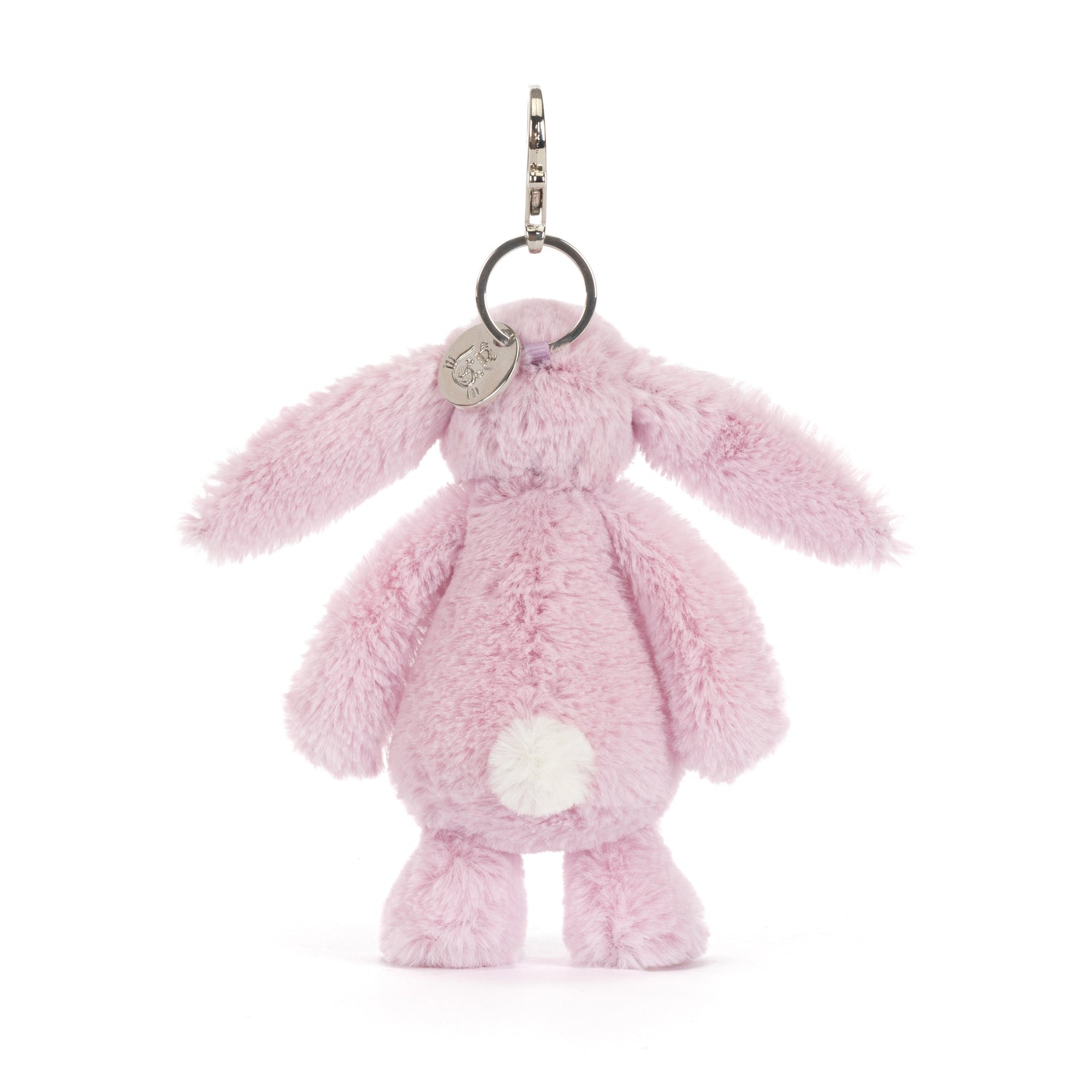 Jellycat Thistlepop Blossom Bunny Bag Charm, rosa Plüsch-Hase mit Pflanzenverzierungen als Taschen- oder Schlüsselanhänger