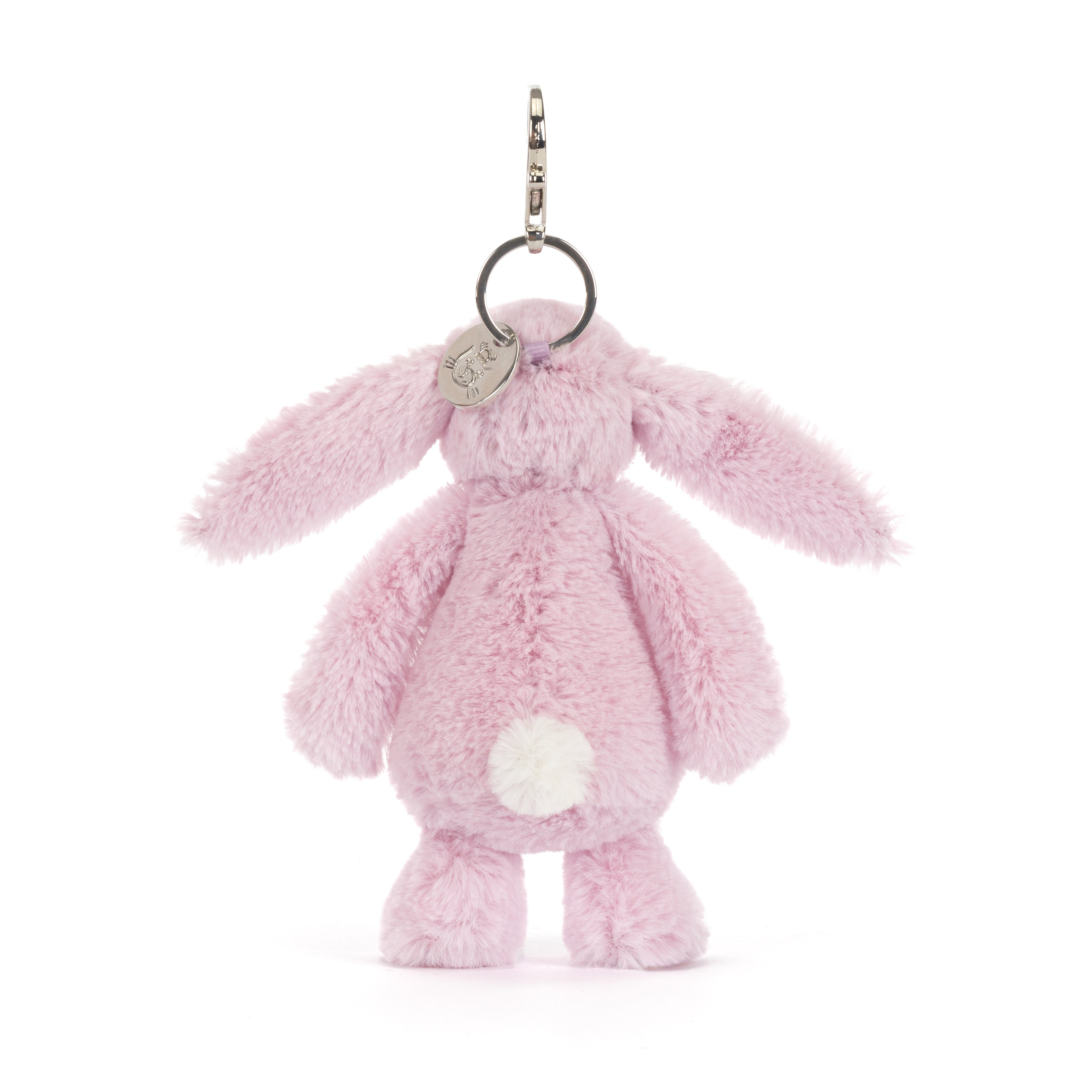 Jellycat Thistlepop Blossom Bunny Bag Charm, rosa Plüsch-Hase mit Pflanzenverzierungen als Taschen- oder Schlüsselanhänger