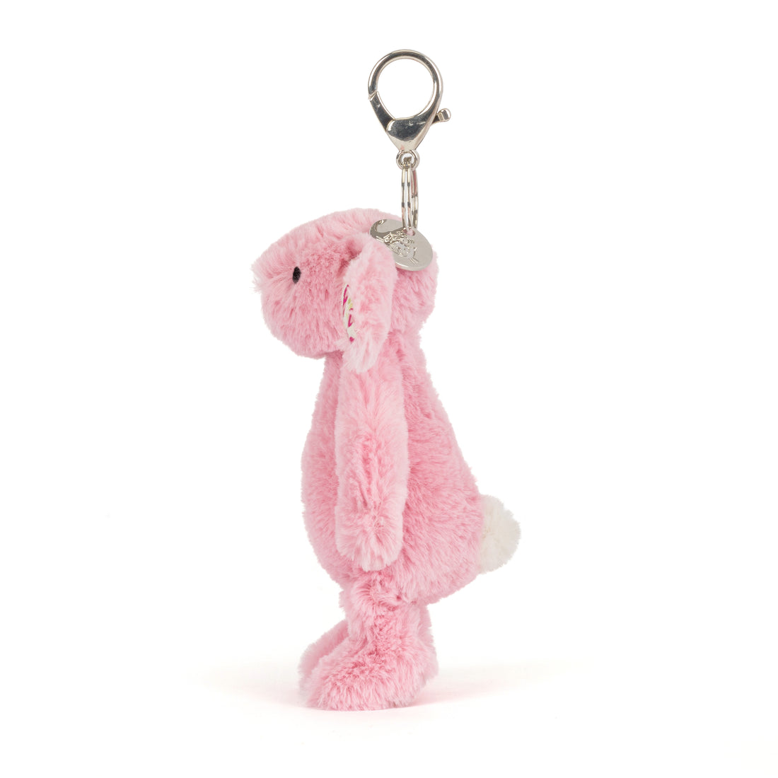 Jellycat Blushkin Blossom Bunny Bag Charm Mini, rosa-Plüschhase mit Rosenverzierungen als Taschen- oder Schlüsselanhänger