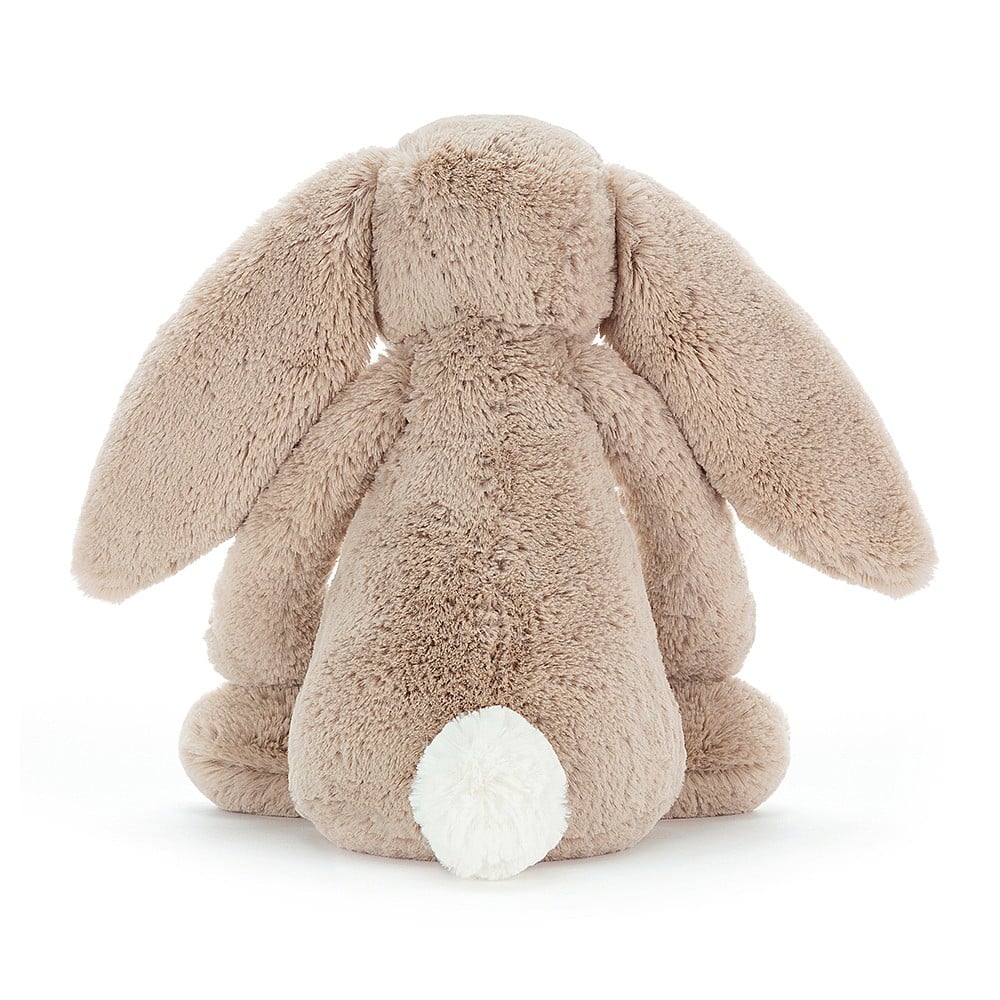 Jellycat Bashful Beige Bunny Kuscheltier in Beige, weiches Plüschtier in sitzender Position, klassischer Hasen-Kuschelfreund mit Hängeohren