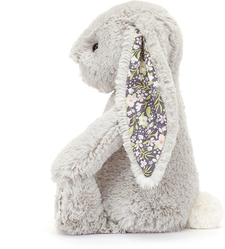 Jellycat Blossom Silver Bunny Bloom Kuscheltier mit Blumen-Ohren und Fußsohlen, süßer Plüschhase von Nica&