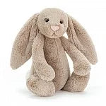 Jellycat Bashful Beige Bunny Kuscheltier in Beige, weiches Plüschtier in sitzender Position, klassischer Hasen-Kuschelfreund mit Hängeohren