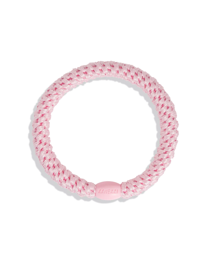 KKNEKKI Haargummi Pink – geflochtenes Haarband &amp; Haargummi fürs Handgelenk