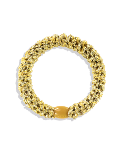 KKNEKKI Haargummi Gold – geflochtenes, festliches Haarband und Haargummi fürs Handgelenk