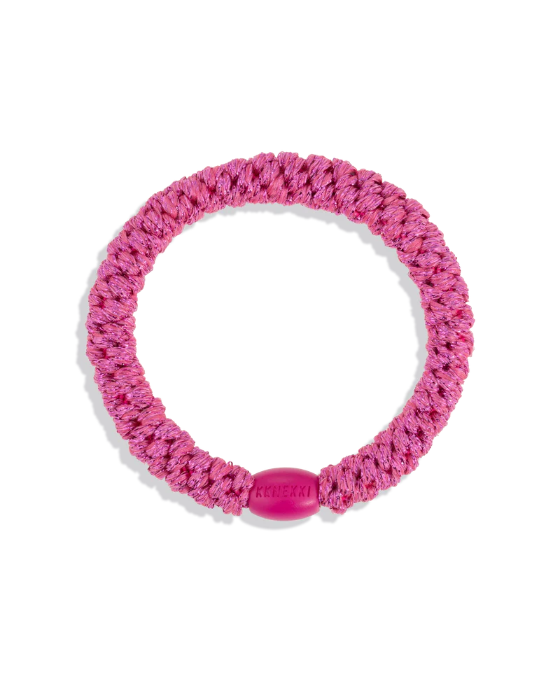 KKNEKKI Haargummi Strong Pink Glitter – glitzerndes Haarband &amp; modisches Premium Haargummi bei Nica’s Cosmos