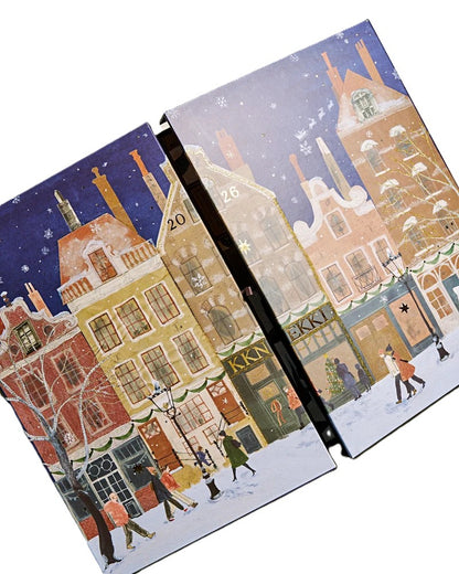 KKNEKKI Adventskalender im nostalgischen Design mit 24 Schubladen und 41 Haargummis