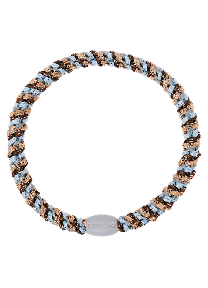 KKNEKKI Haargummi SLIM Mix Rosegold Seablue – schmales, geflochtenes Haargummi in Roségold und Blau
