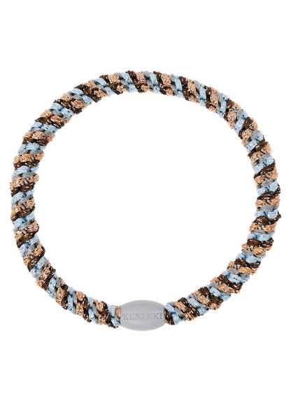 KKNEKKI Haargummi SLIM Mix Rosegold Seablue – schmales, geflochtenes Haargummi in Roségold und Blau