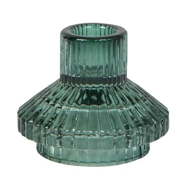 Kleiner Kerzenhalter aus salbeigrünem Glas von Talking Tables