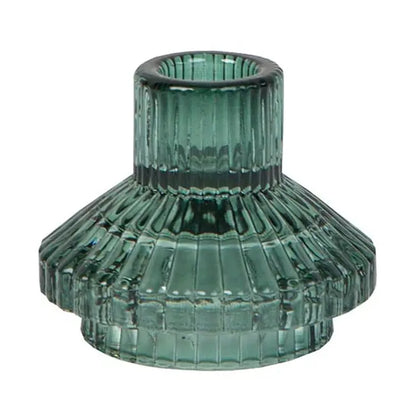 Kleiner Kerzenhalter aus salbeigrünem Glas von Talking Tables