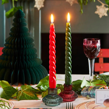Kleiner Kerzenhalter aus salbeigrünem Glas von Talking Tables