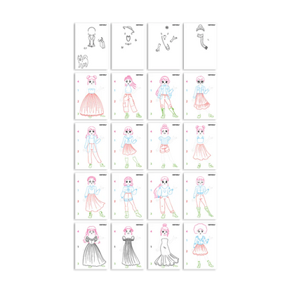 KIDIDRAW-PRO Leuchtende Designtafel Rosa – LED-Zeichenboard für Kinder zum Malen, Nachzeichnen und Modedesign