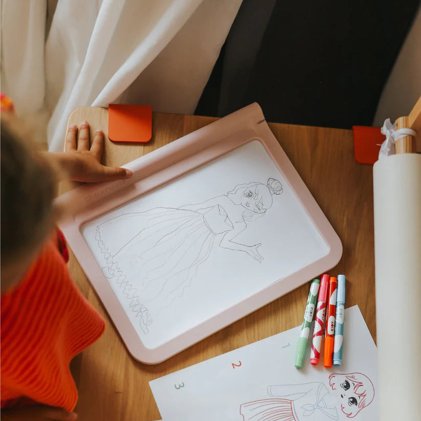 KIDIDRAW-PRO Leuchtende Designtafel Rosa – LED-Zeichenboard für Kinder zum Malen, Nachzeichnen und Modedesign