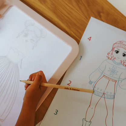 KIDIDRAW-PRO Leuchtende Designtafel Rosa – LED-Zeichenboard für Kinder zum Malen, Nachzeichnen und Modedesign