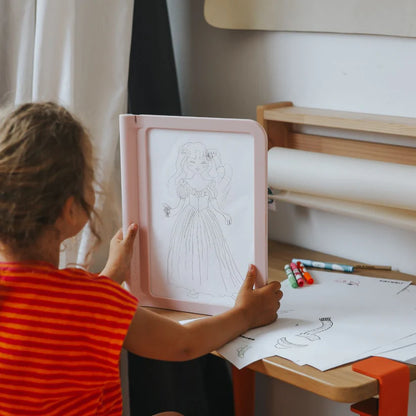 KIDIDRAW-PRO Leuchtende Designtafel Rosa – LED-Zeichenboard für Kinder zum Malen, Nachzeichnen und Modedesign