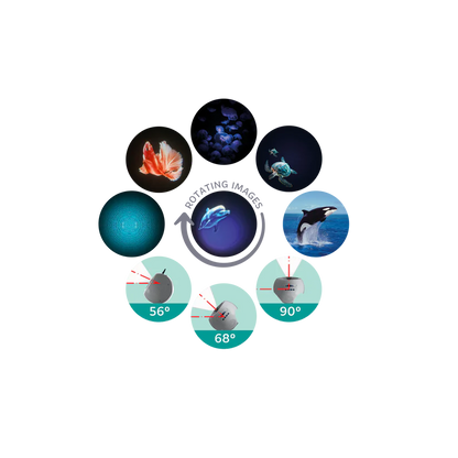 KIDYSTAR Planetarium Ozean – Projektor mit 6 Bildscheiben, Nachtlicht und Bluetooth fürs Kinderzimmer