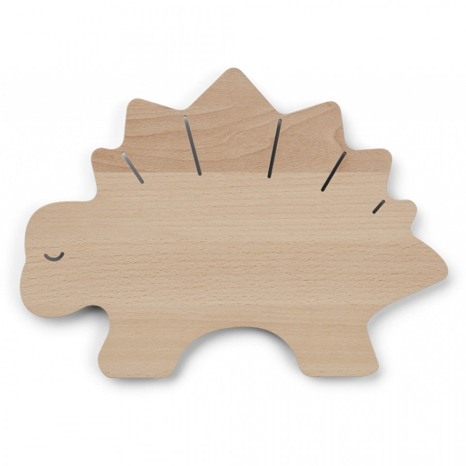 Kinderlampe Troy aus Holz von Liewood in Form eines Stegosaurus. 