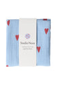 Swaddle, 70 x 70 cm - light blue Hearts