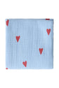 Swaddle, 70 x 70 cm - light blue Hearts