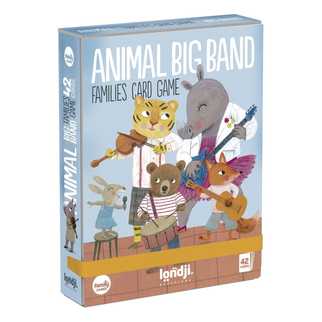 londji Kartenspiel Animal Big Band, 42 Karten, ab 3 Jahren, Karten-Familien sammeln und Musikinstrumente lernen