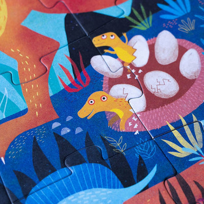 Pocket-Puzzle „My Little Dino“ von londji, 24 Teile + Suchspielkarten, ab 3 Jahren