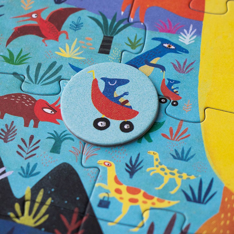 Pocket-Puzzle „My Little Dino“ von londji, 24 Teile + Suchspielkarten, ab 3 Jahren
