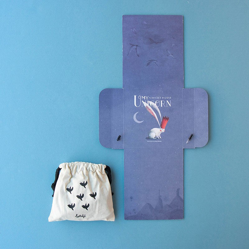 londji Pocket‑Puzzle „My Unicorn“, 100 Teile, magische Einhorn‑Welt, für Kinder ab 6 Jahren